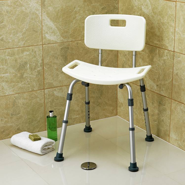 Drive Medical shower seat with backrest adjustable height 51cm - British product