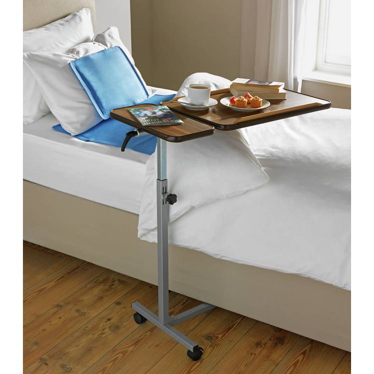 Drive Medical Deluxe overbed table with adjustable height, imported from the UK