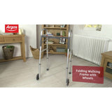 Drive Medical adjustable folding walking frame with wheels - British product