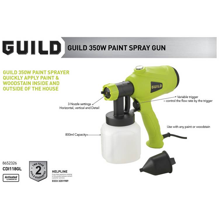 Guild paint spray gun 350W with 800ml tank, imported from the UK