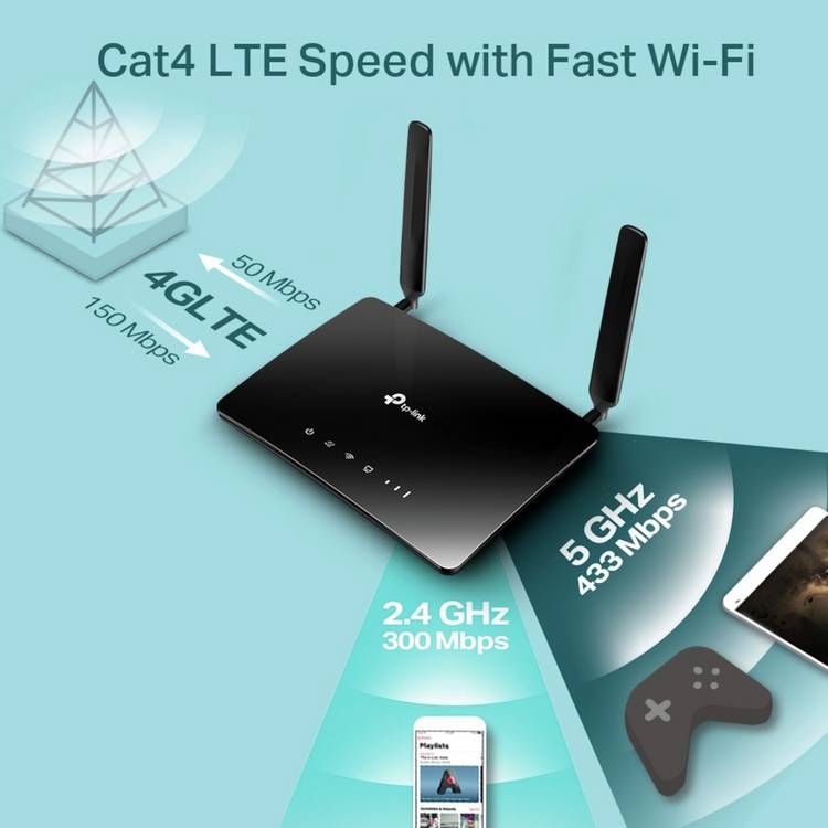 TP-Link Archer MR200 AC750 4G LTE dual band router (British brand)