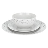 Argos Argos Home 12 Piece Grey Hearts Dinner Set- Buy online at McGrocer