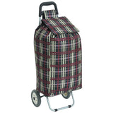 Argos 2 Wheel Folding Check Print Shopping Trolley 82L- Buy online at McGrocer