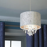 Argos Home silver suede beaded lampshade 30cm, imported from the UK