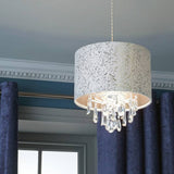 Argos Home silver suede beaded lampshade 30cm, imported from the UK