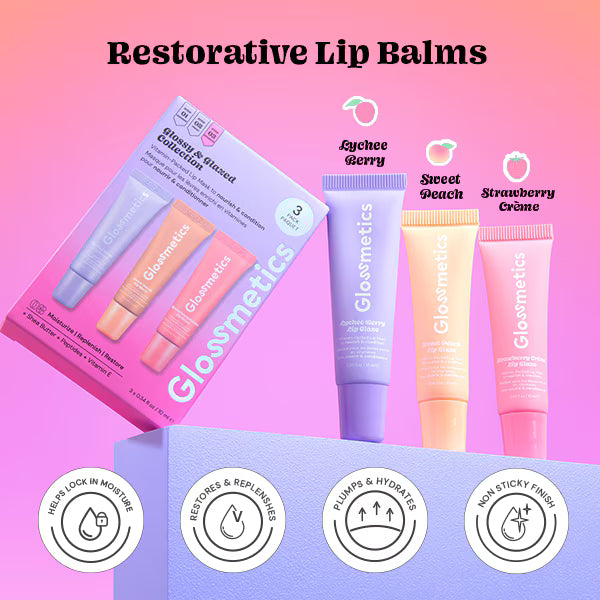DNR Glossmetics Lip Glaze Kit 3er-Pack - Britisches Produkt