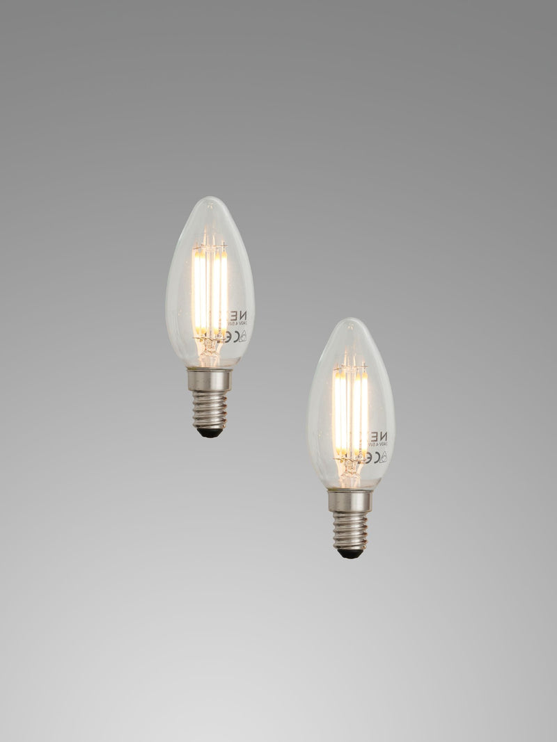 LED candle bulbs 2 pack SES cap 4W warm white (British brand)