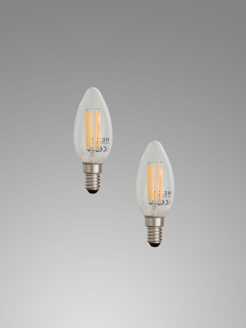 LED candle bulbs 2 pack SES cap 4W warm white (British brand)