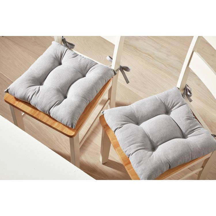 Argos Home grey seat pads 2 pack 40cm - British product