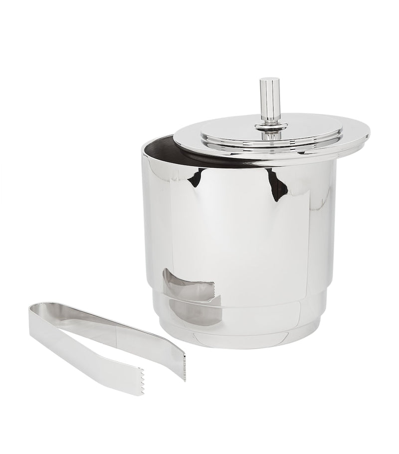 Georg Jensen Manhattan ice bucket and tongs set, UK version
