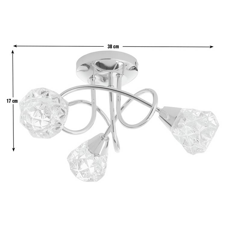 Argos Home ceiling light chrome glass, UK version