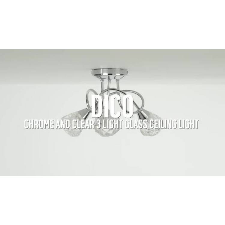 Argos Home ceiling light chrome glass, UK version