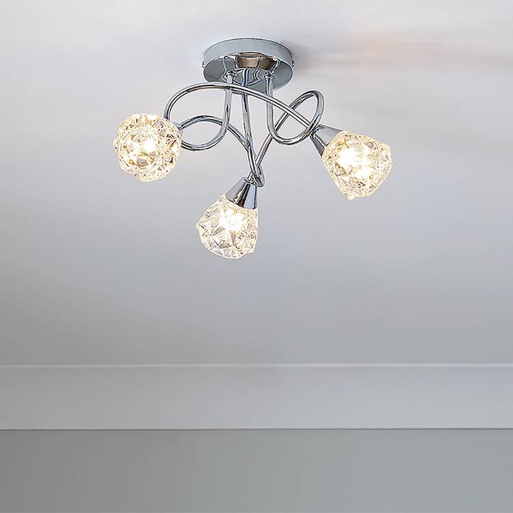 Argos Home ceiling light chrome glass, UK version