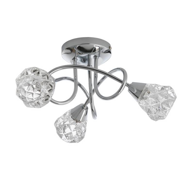 Argos Home ceiling light chrome glass, UK version