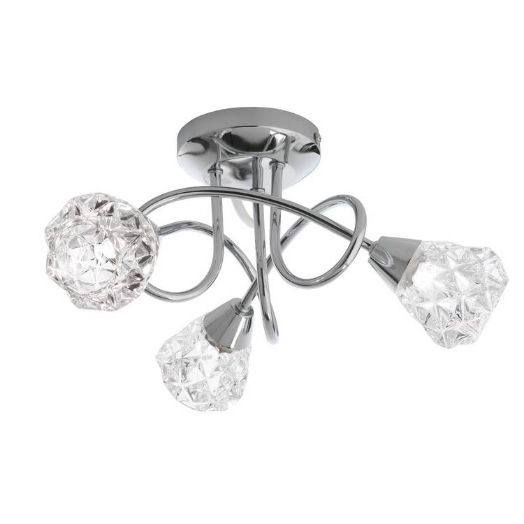 Argos Home ceiling light chrome glass, UK version