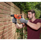 Black+Decker 500W corded hammer drill with side handle, UK version