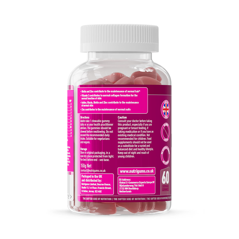 Nutrigums Hair Vits Complex gummies 60 count, UK version