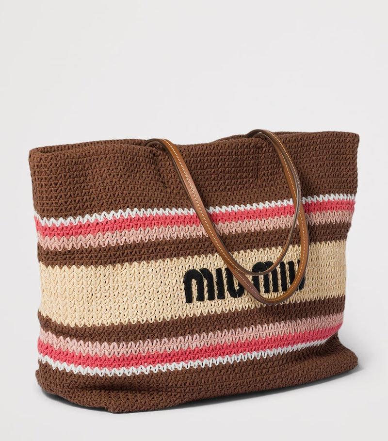 Miu Miu woven stripe tote bag L'ETÉ collection (British brand)