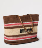 Miu Miu woven stripe tote bag L'ETÉ collection (British brand)