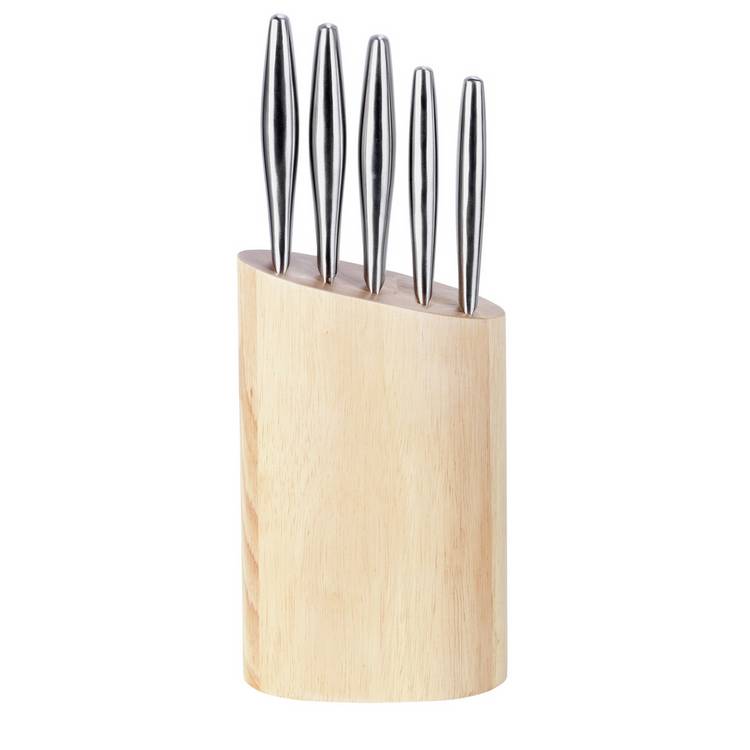 Argos Home 5-piece knife block set, imported from the UK