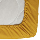 Habitat Cotton Rich 180 TC Plain Mustard Fitted Sheet-Double