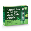 Deeply gut health drink spinach kiwi multipack 4 x 455ml, imported from the UK