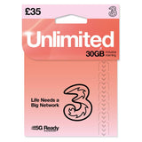 Argos Three Unlimited Pay As You Go SIM Card- Buy online at McGrocer