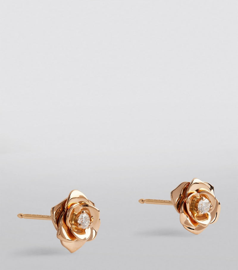 Piaget rose gold diamond earrings rose collection, UK version