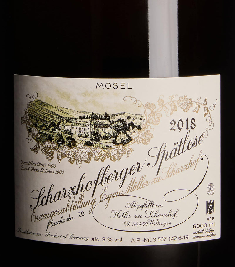 Egon Müller Scharzhofberger Riesling Spatlese 2018 white wine 6L - British product