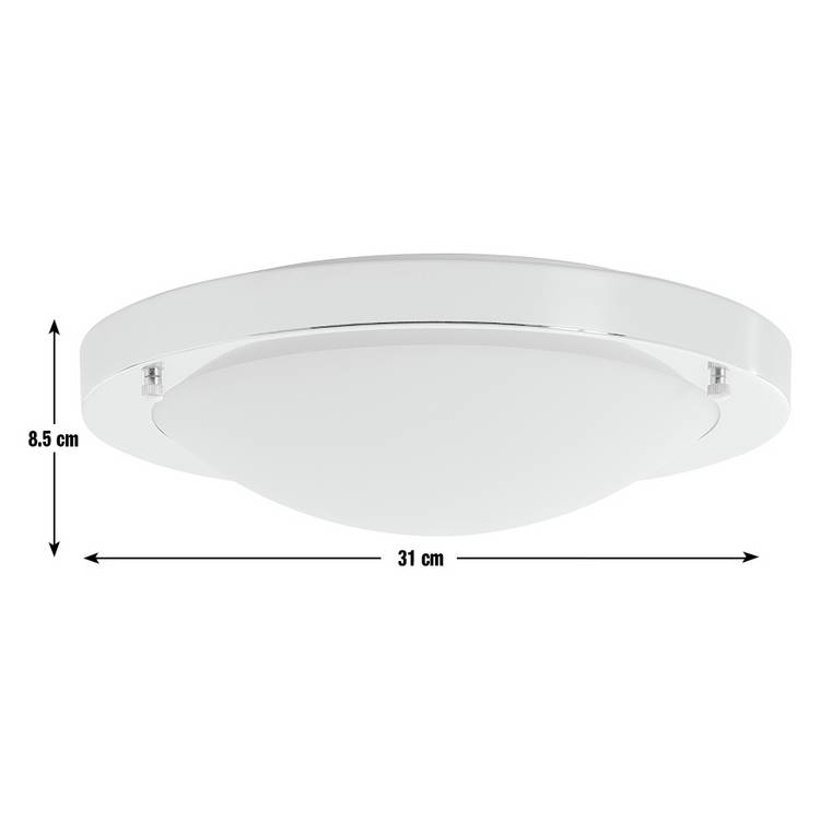 Argos Home Bowden LED flush light brushed chrome 31cm, UK version