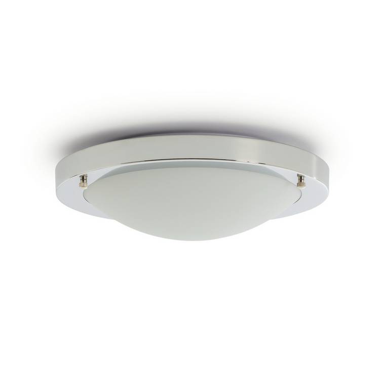 Argos Home Bowden LED flush light brushed chrome 31cm, UK version