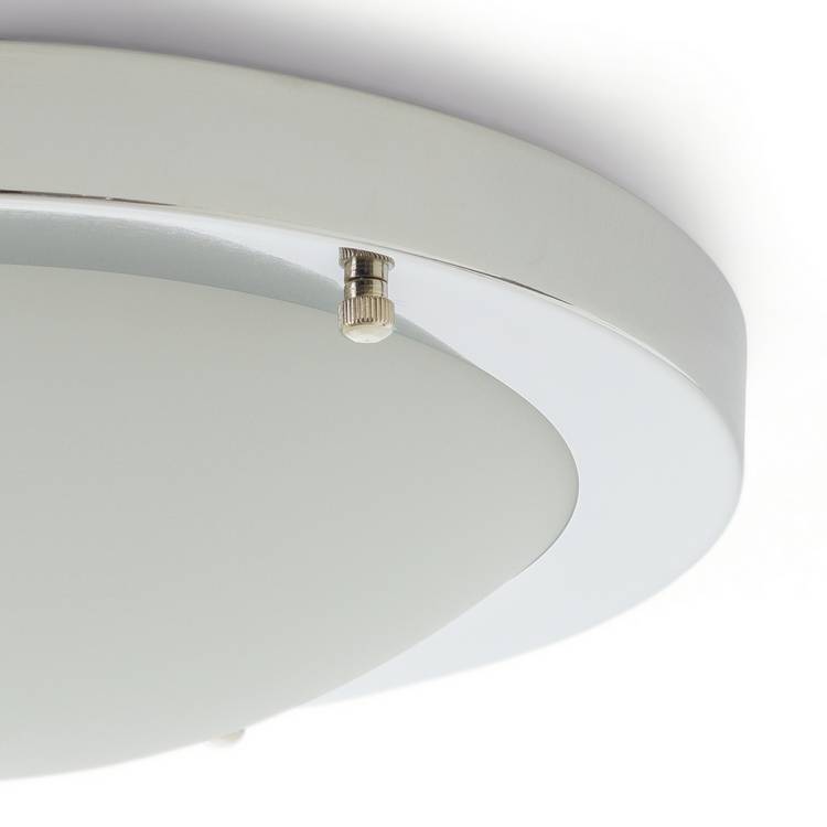 Argos Home Bowden LED flush light brushed chrome 31cm, UK version