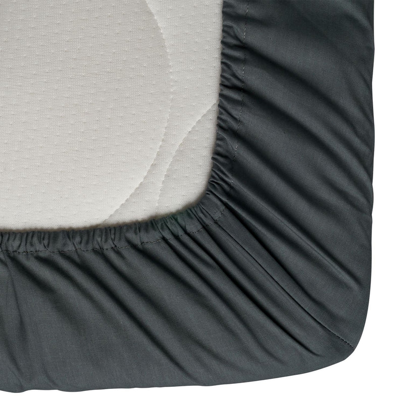 Habitat Cotton Rich 180TC Plain Charcoal Fitted Sheet-Double