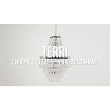 Argos Home Terri chrome clear lampshade 23cm, imported from the UK