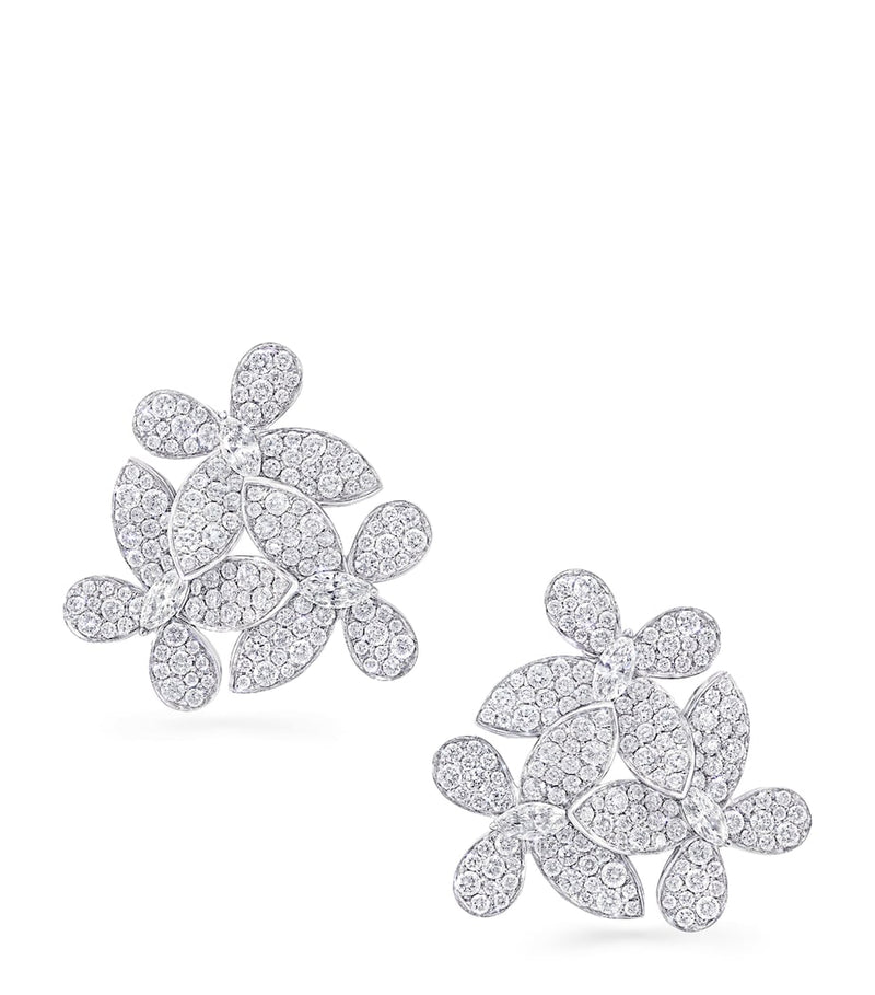 Graff white gold diamond butterfly clip-on earrings - British product