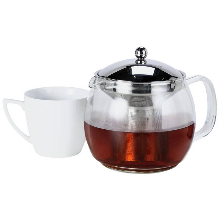 Argos Home round glass teapot 1.2L imported from the UK