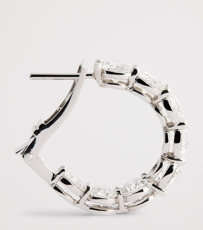 Harrods white gold diamond hoop earrings 4.54ctw (British brand)