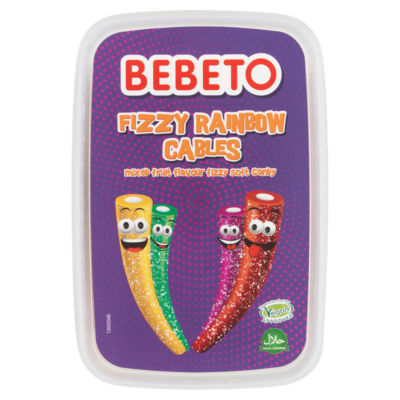 Bebeto fizzy rainbow cables candy 400g, UK version