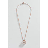 Moon & Back rose gold plated heart pendant necklace with cubic zirconia (British brand)