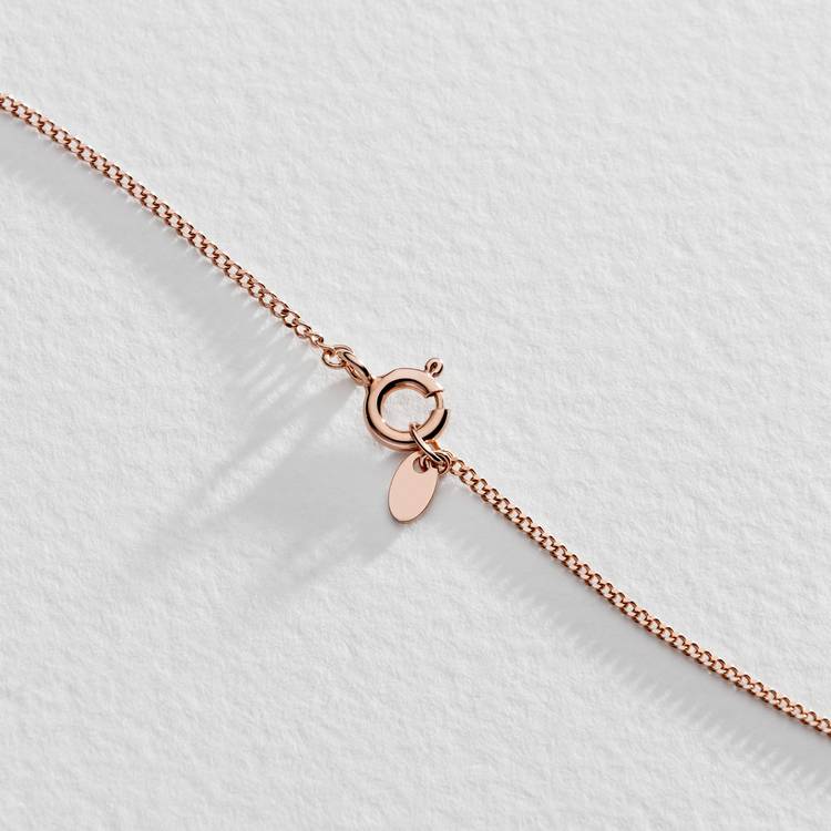Moon & Back rose gold plated heart pendant necklace with cubic zirconia (British brand)