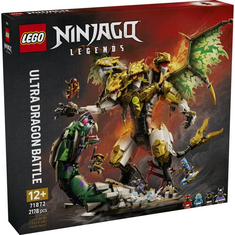 LEGO NINJAGO Ultra Dragon Battle building set with 4-headed dragon, UK version
