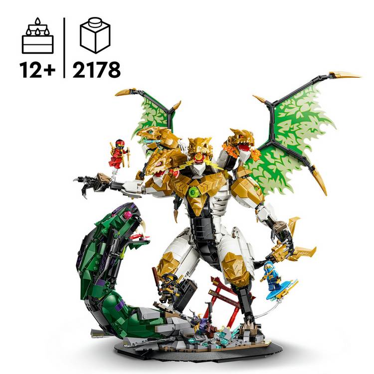 LEGO NINJAGO Ultra Dragon Battle building set with 4-headed dragon, UK version