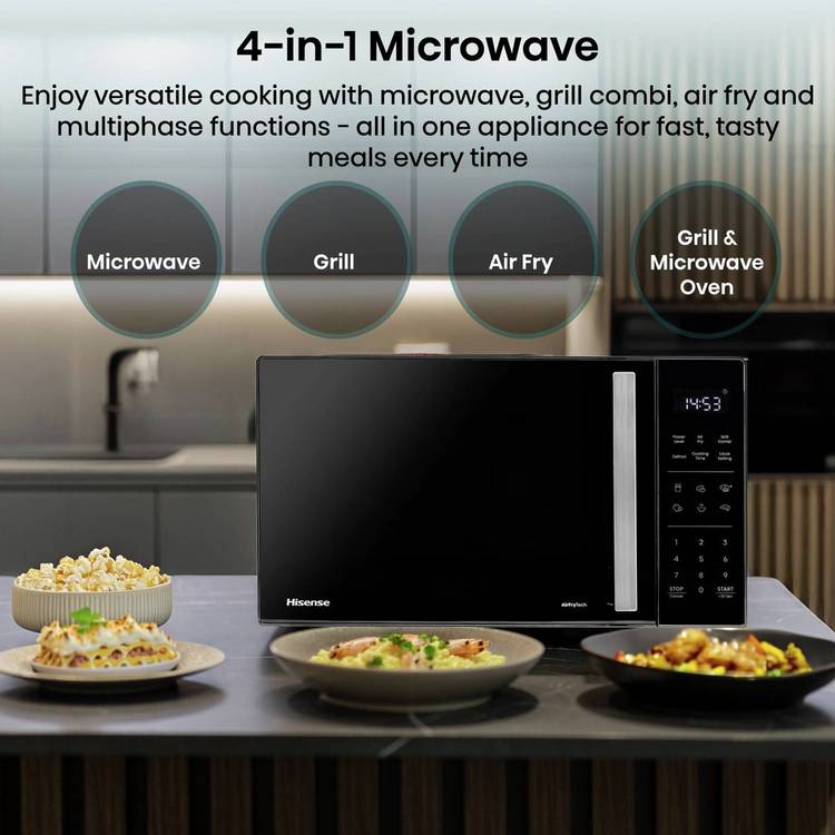 Hisense 4-in-1 microwave air fryer black 23L, UK version