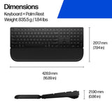 HP 580K wireless keyboard black with palm rest - British product