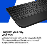 HP 580K wireless keyboard black with palm rest - British product