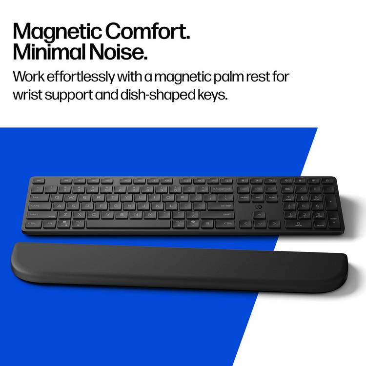 HP 580K wireless keyboard black with palm rest - British product