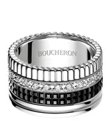 Harrods Boucheron Large White Gold and Diamond Quatre Black Ring- Buy online at McGrocer