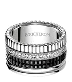 Boucheron Quatre Black ring 18-karat white gold with diamonds - British product