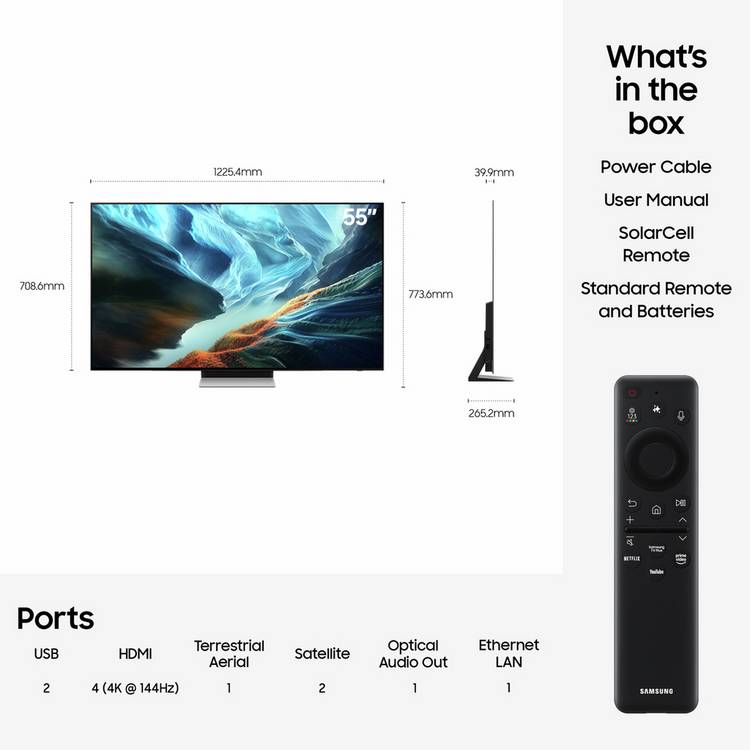 Samsung 55 inch OLED TV 4K HDR Dolby Atmos smart TV, UK version