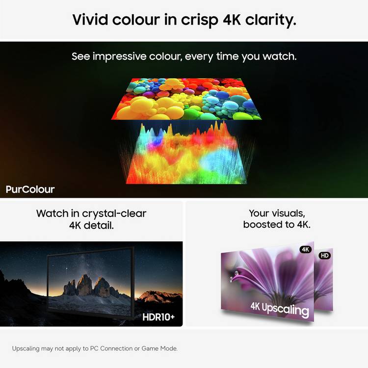 Samsung Crystal UHD TV 58 inch 4K HDR (British brand)